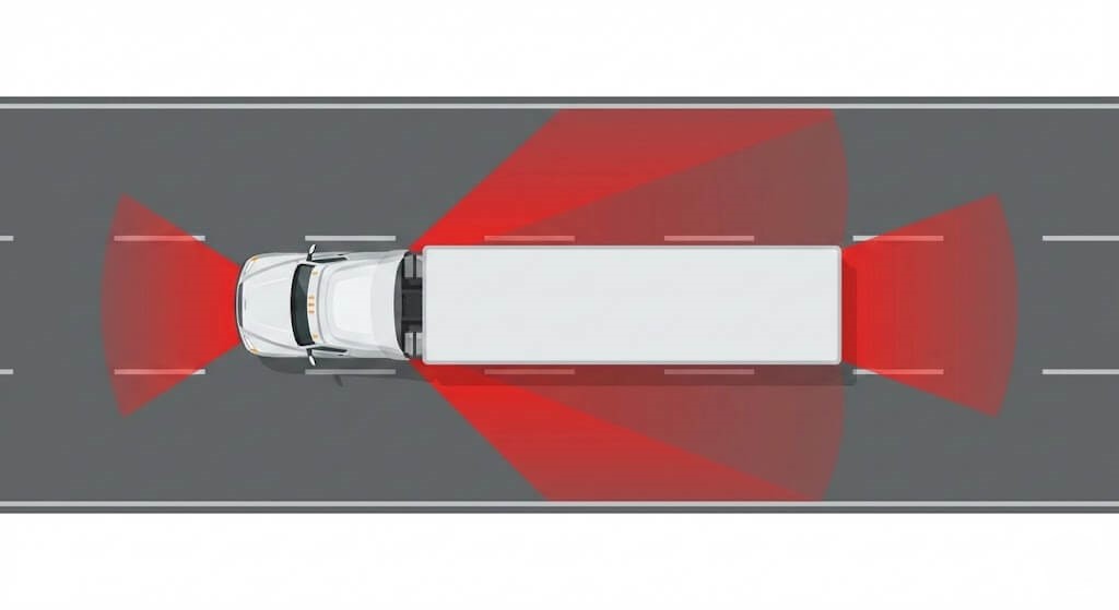 Ilustrasi Blind Spot Kendaraan Besar