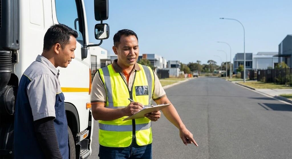Instruktur training driver duta sukses memberikan arahan lapangan teknik smith system